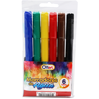 Marcadores de Agua 6 colores 